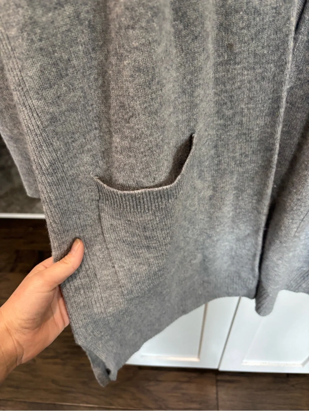 Halogen Gray Open-Front Long Cardigan